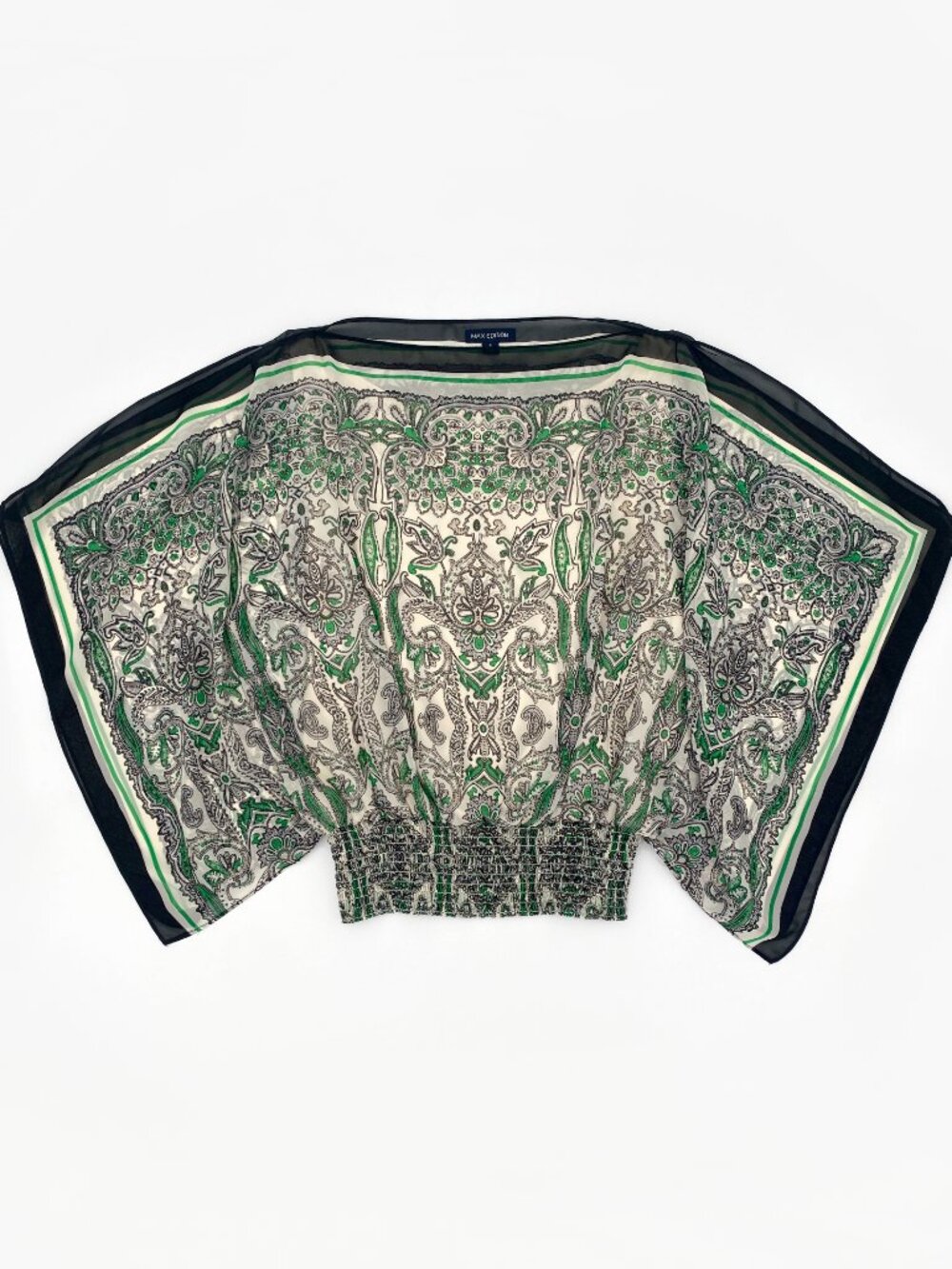 MAX EDITION | Scarf Print Split Sleeve Poncho Blouse | NWT
